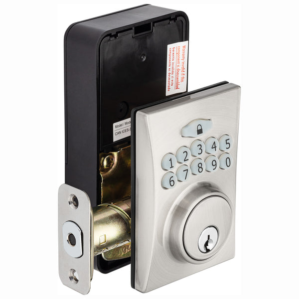 Copper Creek Electronic Keypad Deadbolt - Satin Stainless, 10 Passcodes, Motor Drive