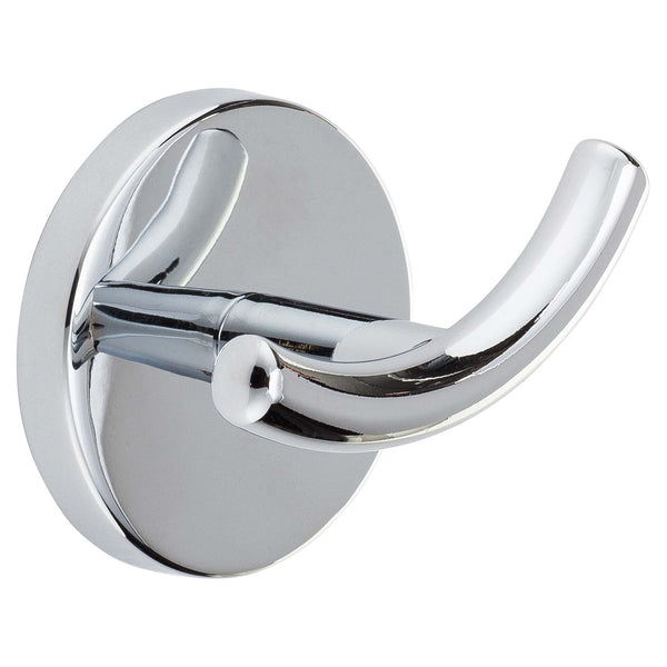 TWIN HAT AND ROBE COAT HANGER CLOTHES HOOK CHROME CP WITH SCREWS ( Pack Of 2