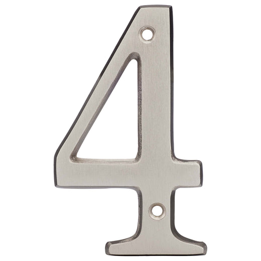 4 In. House Number 4, Solid Brass