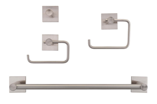 Image Of Daytona Satin Nickel Bathroom Hardware Set - Satin Nickel Finish - Harney Hardware