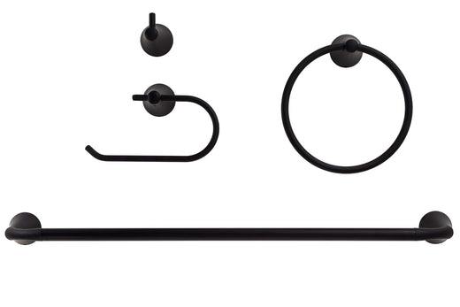 Image Of Duval Matte Black Bathroom Hardware Set - Matte Black Finish - Harney Hardware