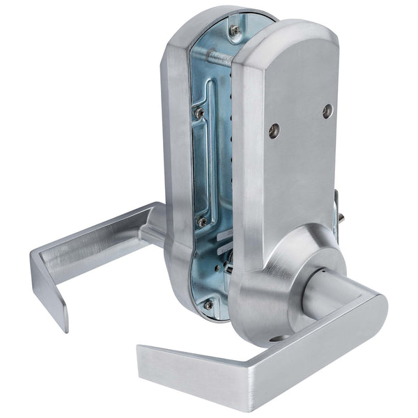 Mechanical Keyless Single Sided Door Lever Set - Satin Chrome