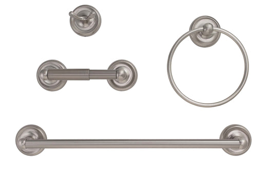 Image Of Portsmouth Satin Nickel Bathroom Hardware Set - Satin Nickel Finish - Harney Hardware