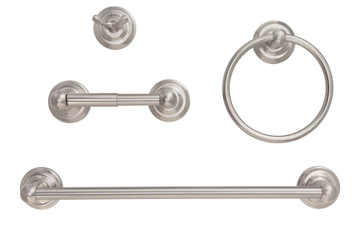 Image Of Savannah Satin Nickel Bathroom Hardware Set - Satin Nickel Finish - Harney Hardware