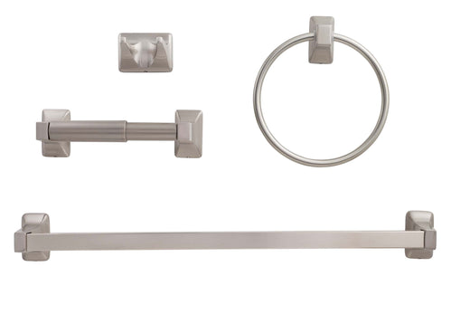 Image Of Sea Breeze Satin Nickel Bathroom Hardware Set - Satin Nickel Finish - Harney Hardware