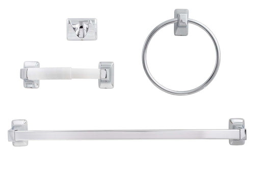 Image Of Sea Breeze Chrome Bathroom Hardware Set - Chrome Finish - Harney Hardware