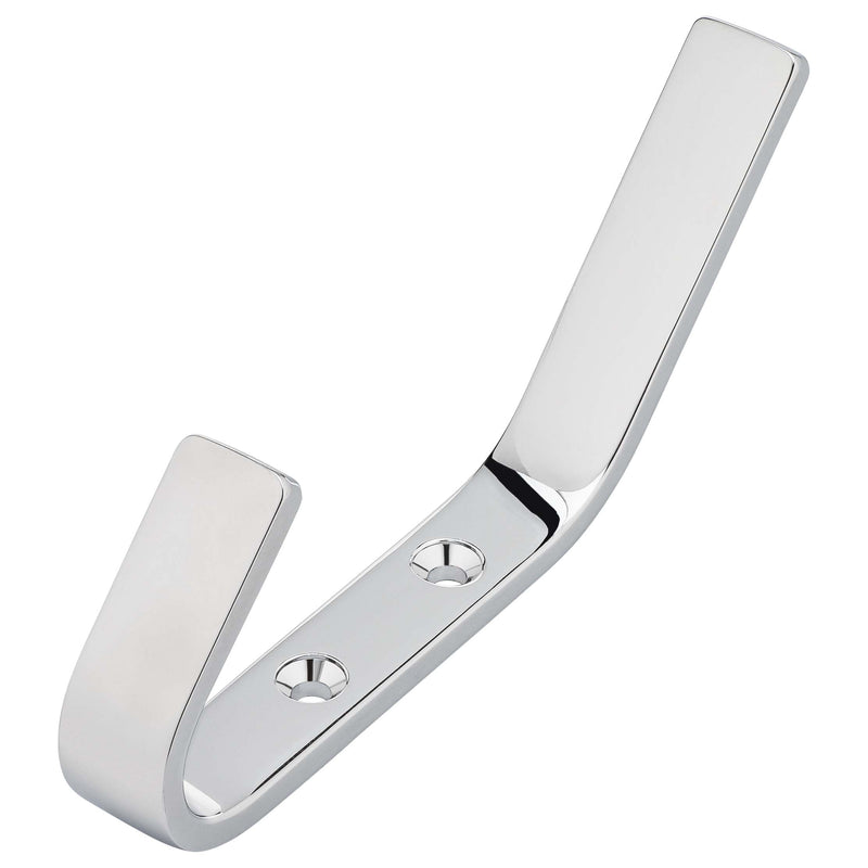 Coat Hook / Clothes Hook J Shape - Chrome - Harney Hardware