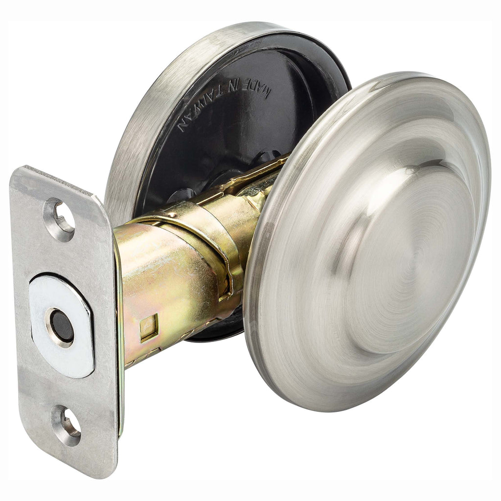 Deadbolt Rod Single Sided Keyless Deadbolt With Exterior Plate - Satin Nickel Finish ...