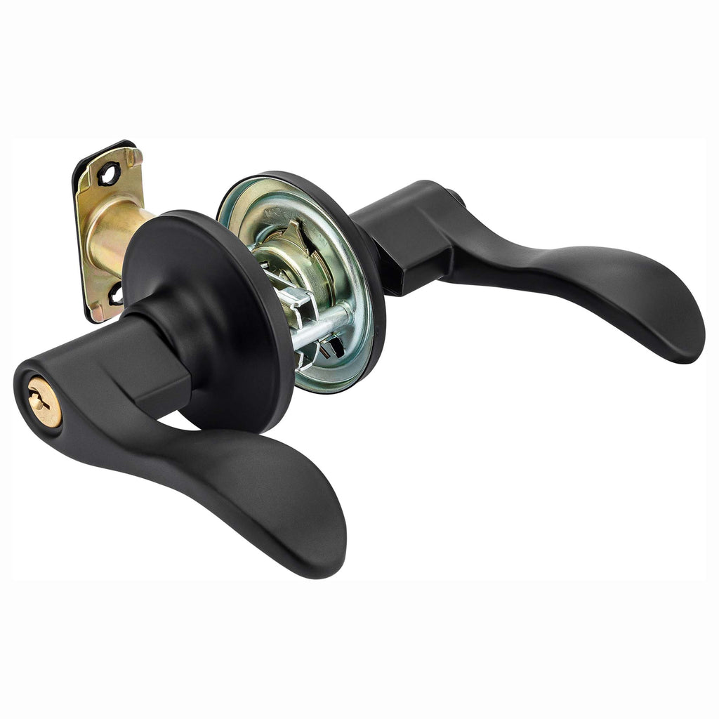 Door Lever Set Keyed / Entry Function Dakota Collection - Matte Black ...