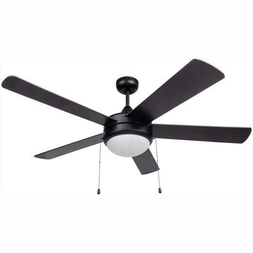 Ceiling Fan With LED Light Kit 52 In. 5 Blades, Black / Dark Walnut, Contemporary Styl