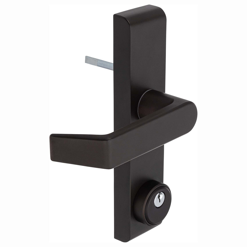 Narrow Stile / Cross Bar Exit Device Keyed / Entry Function Lever Trim Powder Coated Bronze