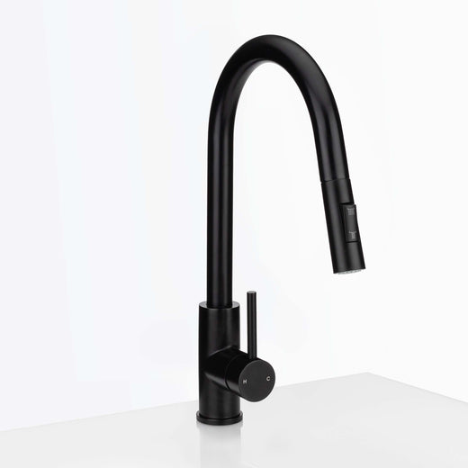 Kitchen Sink Faucet Contemporary / Modern, Pull Down Spray, 16 1/2 In, High