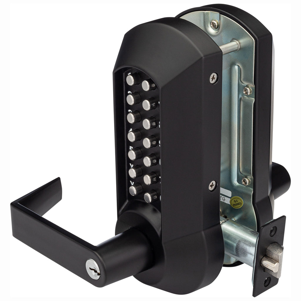 Key Levers Mechanical Keyless Double Sided Door Lever Set - Powder Coated Matte ...