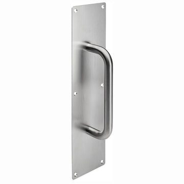 Commercial Door Pull Plate, Stainless Steel, ADA Compliant, 4 In. X 16 In.