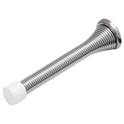 Image Of Spring Door Stop -  3 3/4 In. Projection - Chrome Finish - Harney Hardware