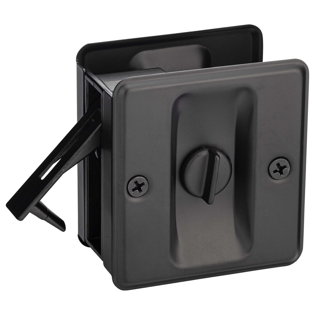 Pocket Door Lock Matte Black Harney Hardware