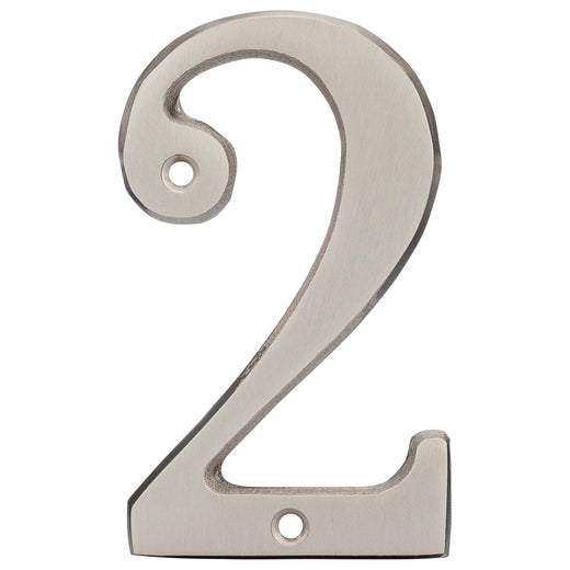 4 In. House Number 2, Solid Brass