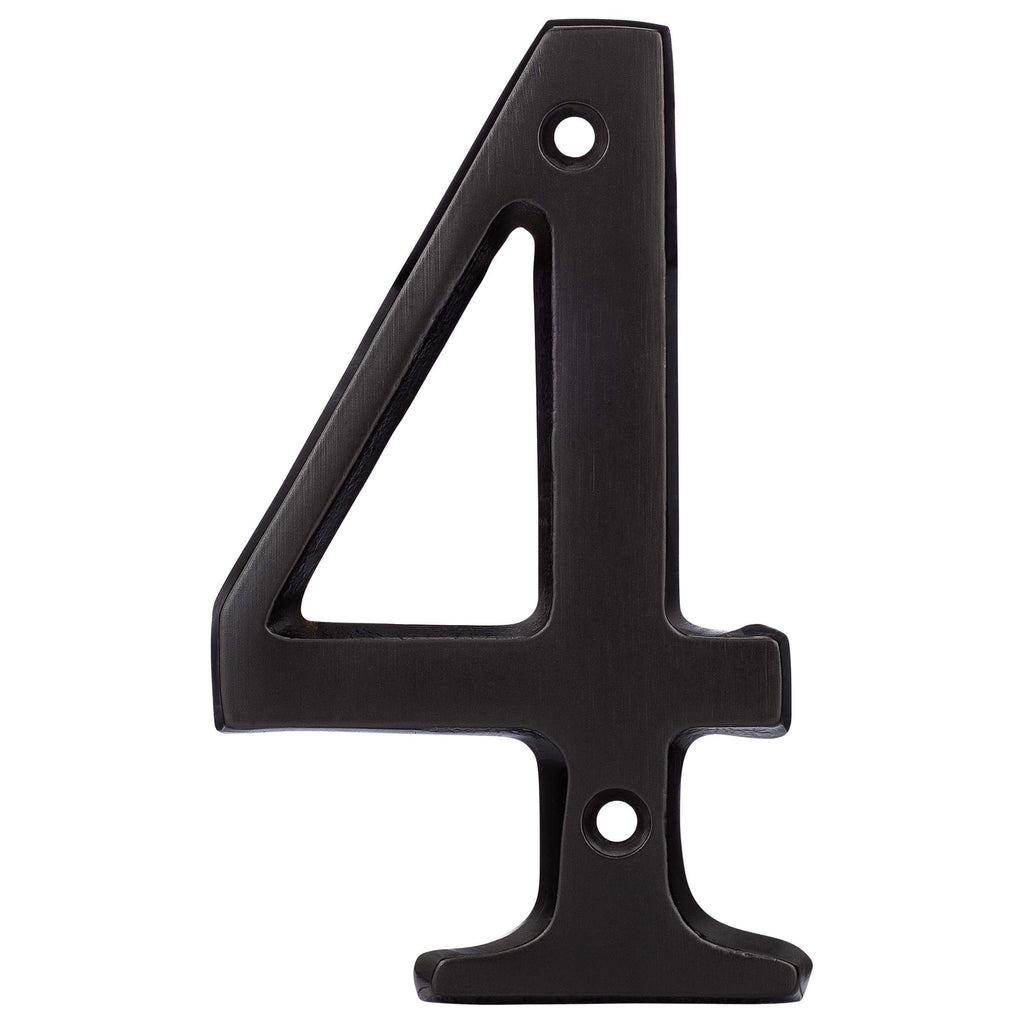 4 In. House Number 4 - Oil Rubbed Bronze - Harney Hardware