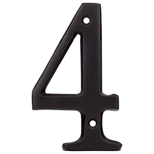 4 In. House Number 4, Solid Brass