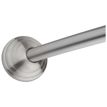 Curved Shower Rod, Stainless Steel, Adjustable Length 5 To 6 Ft.