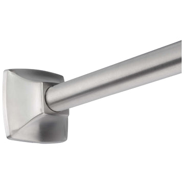 Tension Shower Rod, Stainless Steel, Adjustable Length 44 To 72 In., Square  Escutcheon
