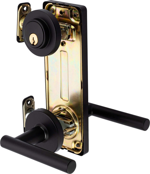 Interconnected Door Lock Reversible Passage Lever, UL Fire Rated, ANSI 2, Contemporary Style Riley Collection