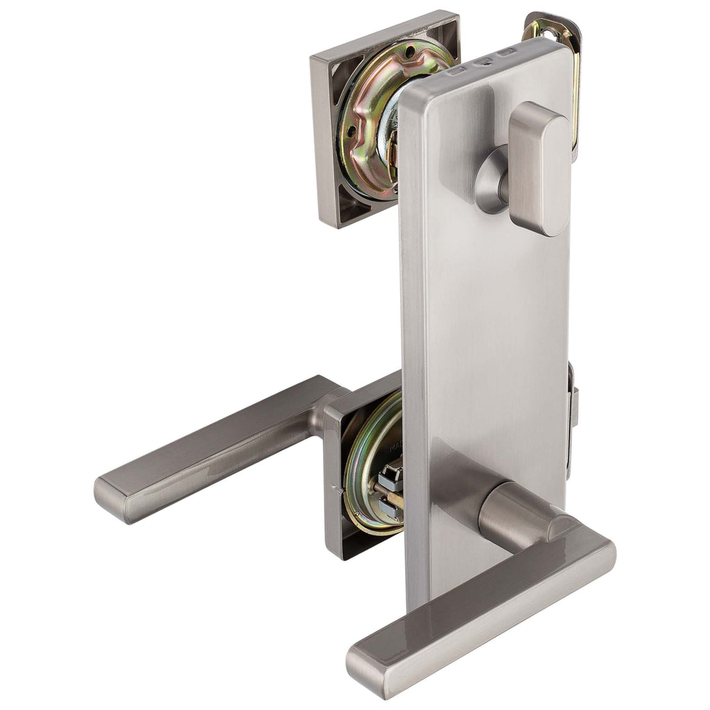 Interconnected Door Lock Reversible Passage Lever - Satin Nickel ...