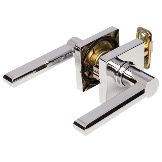Image Of Door Lever Set Closet / Hall / Passage Function Contemporary Style Harper Collection - Chrome Finish - Harney Hardware
