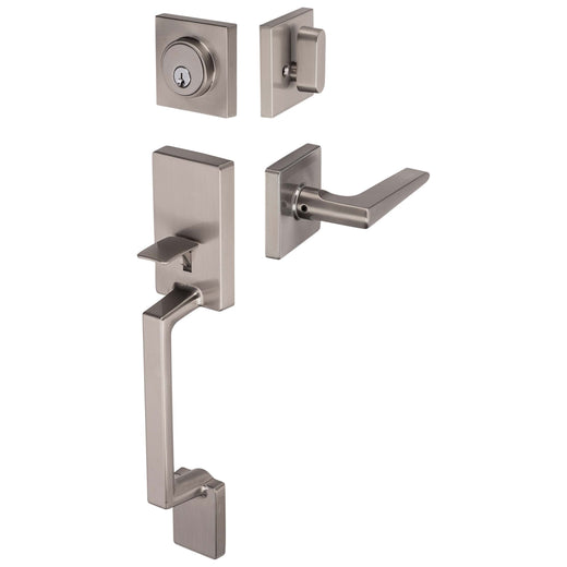 Front Door Handleset With Interior Reversible Lever Contemporary Style Harper Collection
