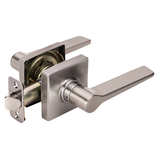 Image Of Door Lever Set Closet / Hall / Passage Function Contemporary Style Palm Collection - Satin Nickel Finish - Harney Hardware