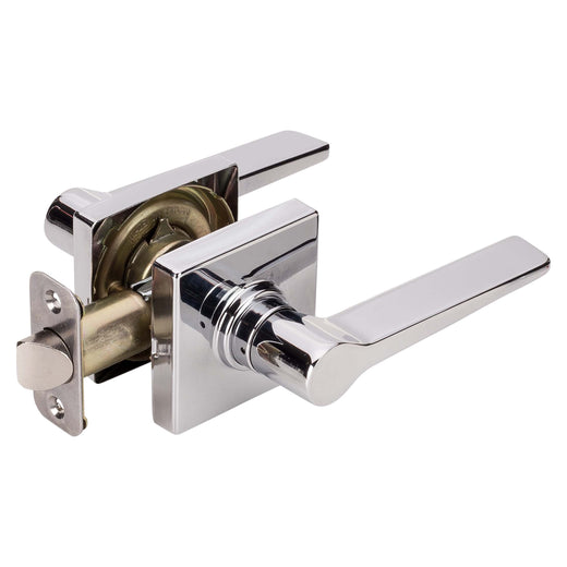 Image Of Door Lever Set Closet / Hall / Passage Function Contemporary Style Palm Collection - Chrome Finish - Harney Hardware