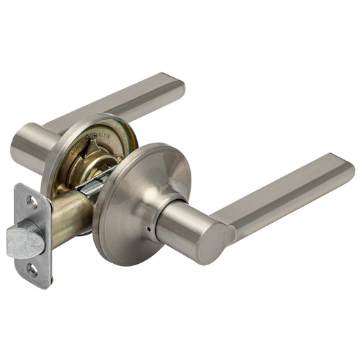 Image Of Door Lever Set Closet / Hall / Passage Function Contemporary Style Fallon Collection - Satin Nickel Finish - Harney Hardware