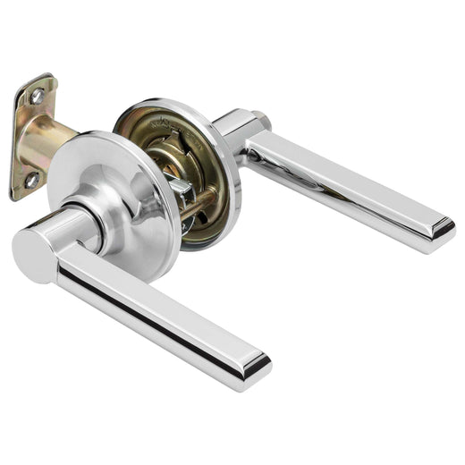 Image Of Door Lever Set Closet / Hall / Passage Function Contemporary Style Fallon Collection - Chrome Finish - Harney Hardware