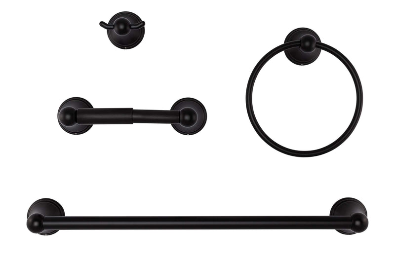Alexandria Matte Black Bathroom Hardware Set Matte Black Finish