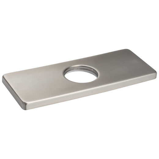 Bathroom Faucet Installation Deckplate, Square Ends, Stainless Steel, 6 1/8 In. Wide