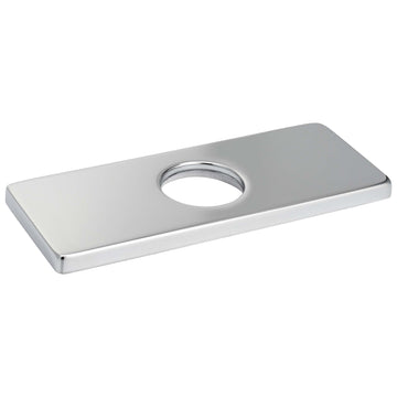 Bathroom Faucet Installation Deckplate, Square Ends, Stainless Steel, 6 1/8 In. Wide