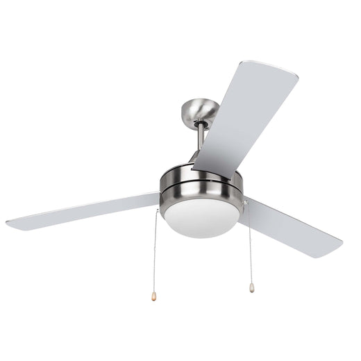 Ceiling Fan With LED Light Kit 52 In.3 Blades, Silver / Dark Walnut,  Contemporary Style
