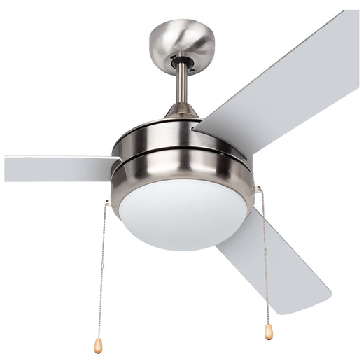 Ceiling Fan With LED Light Kit 52 In.3 Blades, Silver / Dark Walnut,  Contemporary Style