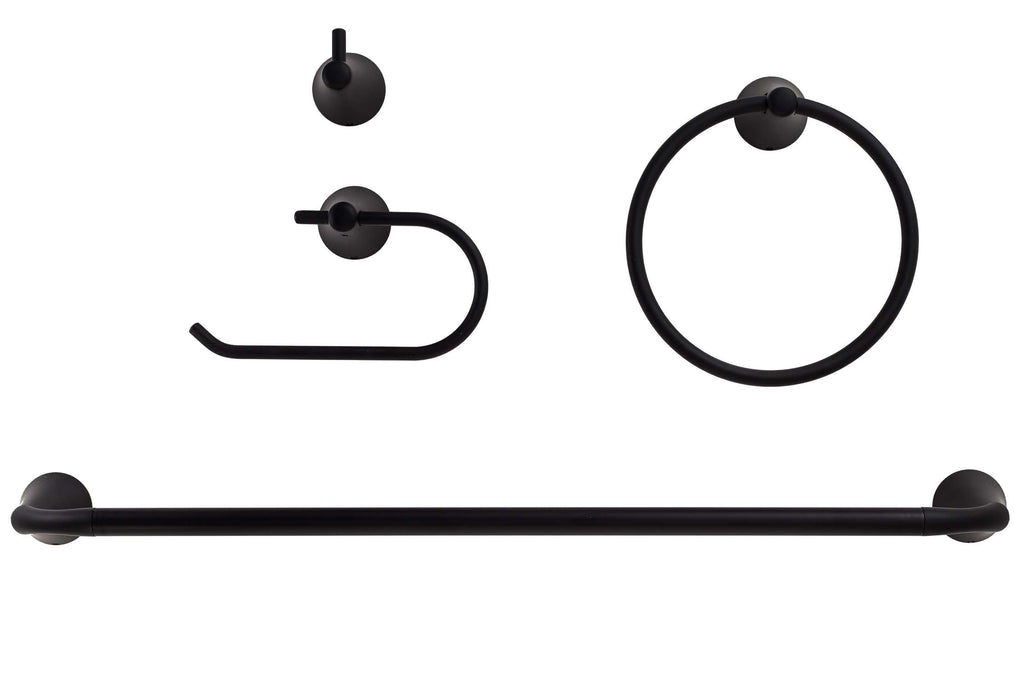 Duval Matte Black Bathroom Hardware Set Matte Black Finish Harney
