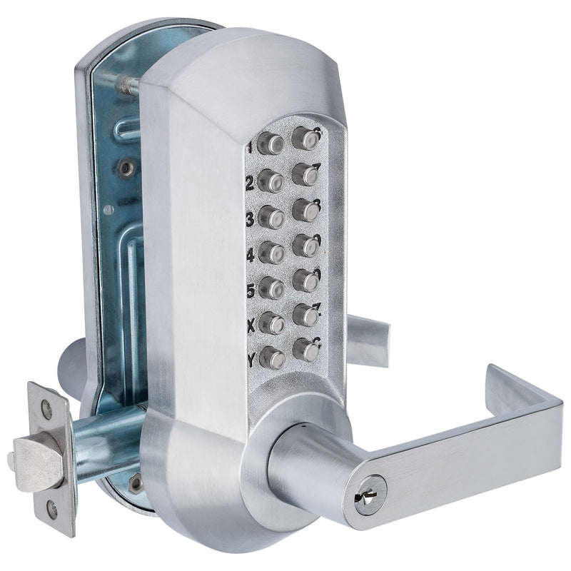 Mechanical Keyless Single Sided Door Lever Set - Satin Chrome Mechanical Keyless Single Sided Door Lever Set - Satin Chrome